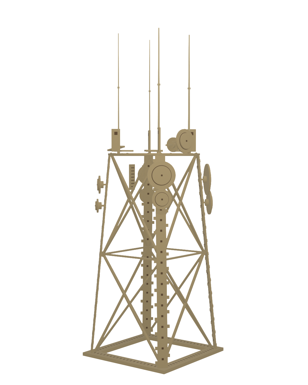 The finished cell phone tower school project kit from a second angle